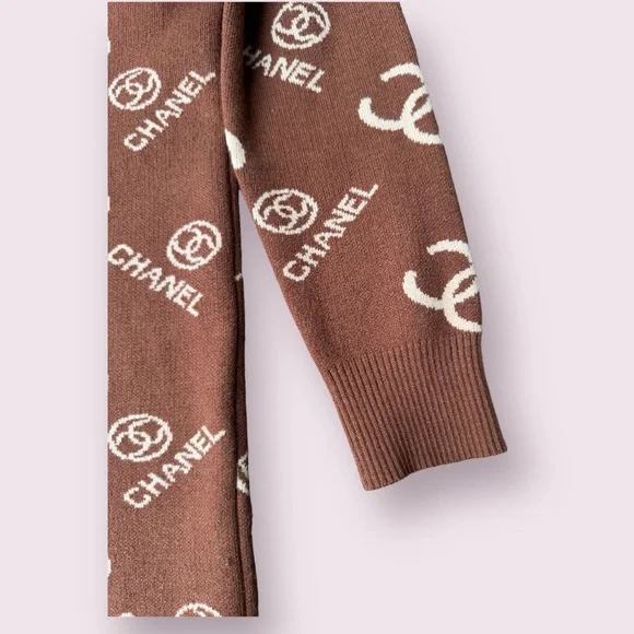 CHANEL CC Logo Monogram Sweater Dress